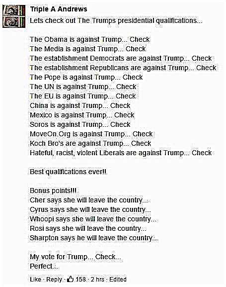 Trump Checklist